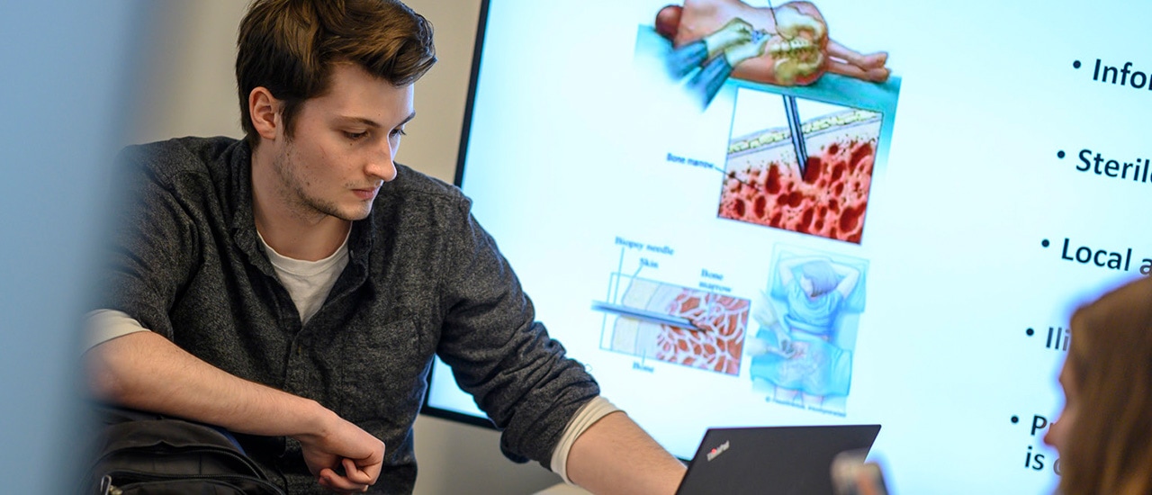 Student in Medical Classroom