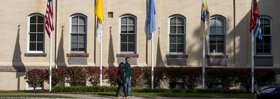 Students in front of McQuaid Hall