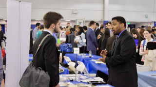 Students at career fair