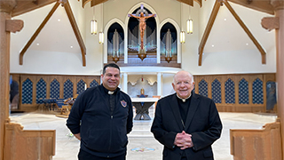 Father Ciriaco with Bishop John Flesey.