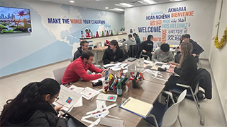 Students working on their projects