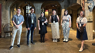 Erin Demczyszyn (center left) and other interns at the Mercer Museum