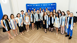 Latino Institute Senior Students Students wearing sashes saying 2025.