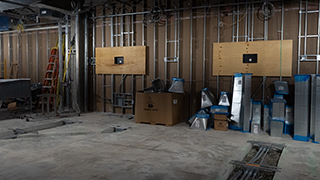 The new space will feature a Solutions Studio and technology consultations rooms. lobby with tv display