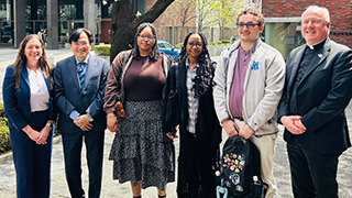 Monsignor Reilley and Mary Kate Naatus meet with students and faculty at Rikkyo University in Tokyo, Japan