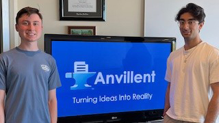 Sid Kapoor and Gerald Ford in front of their startup