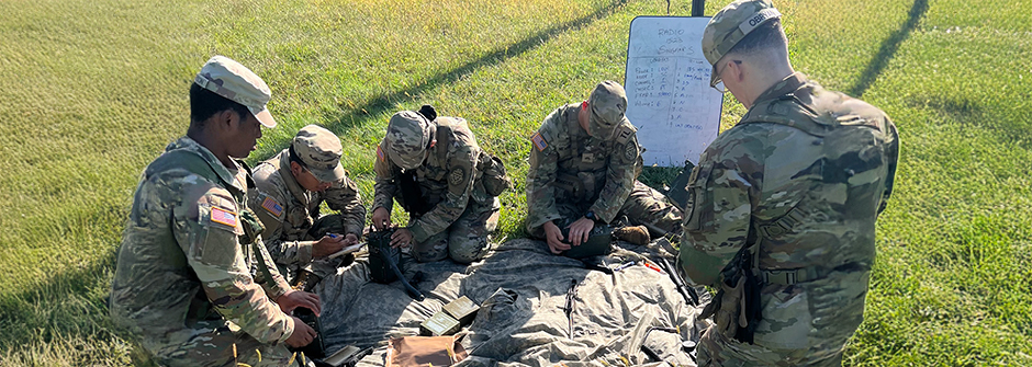 ROTC members in the field.