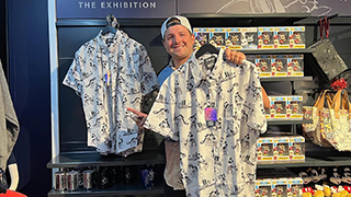 Stephen showing off RSVLTS merch