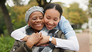 Social worker with an older person