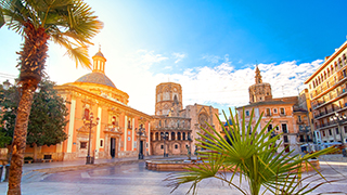 A town square in Valencia Spain 