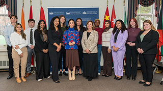 nadia murad with students