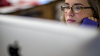 girl at desk