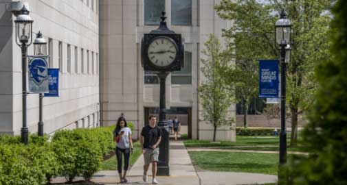 students walking