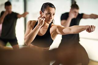 Woman in a self defence training